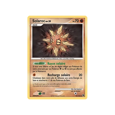 Carte Solaroc - Commune (Brillante) de Pokémon Diamant & Perle Duels au sommet 85/106