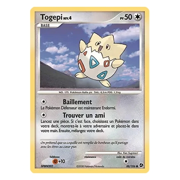 Togepi 88/106 : Joyau Commune (Brillante) de l'extension Pokémon Diamant & Perle Duels au sommet
