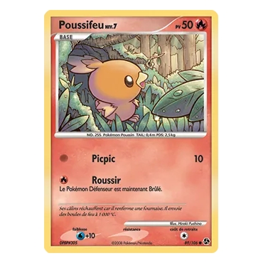Carte Poussifeu - Commune (Brillante) de Pokémon Diamant & Perle Duels au sommet 89/106