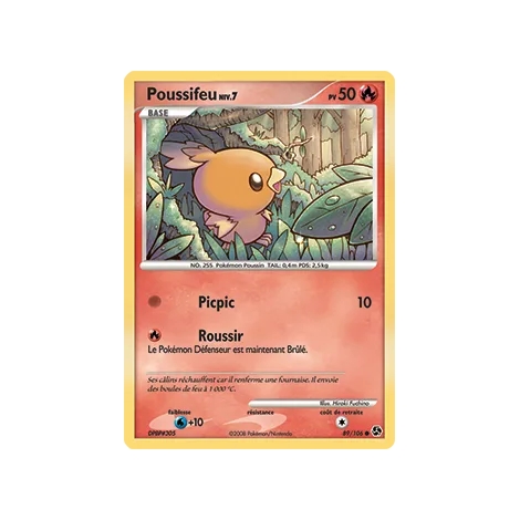 Carte Poussifeu - Commune (Brillante) de Pokémon Diamant & Perle Duels au sommet 89/106