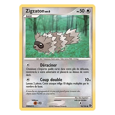 Carte Zigzaton - Commune (Brillante) de Pokémon Diamant & Perle Duels au sommet 96/106