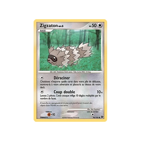 Carte Zigzaton - Commune (Brillante) de Pokémon Diamant & Perle Duels au sommet 96/106
