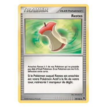 Carte Restes - Peu commune (Brillante) de Pokémon Diamant & Perle Duels au sommet 99/106