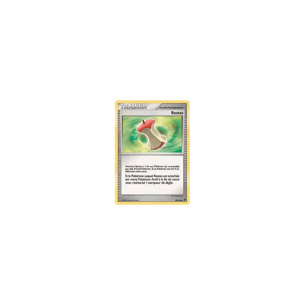 Carte Restes - Peu commune (Brillante) de Pokémon Diamant & Perle Duels au sommet 99/106