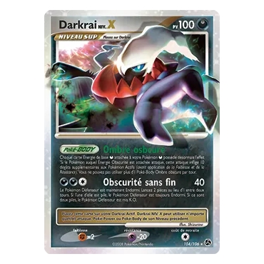 Découvrez Darkrai NIV.X, carte Holographique rare NIV.X de la série Diamant & Perle Duels au sommet