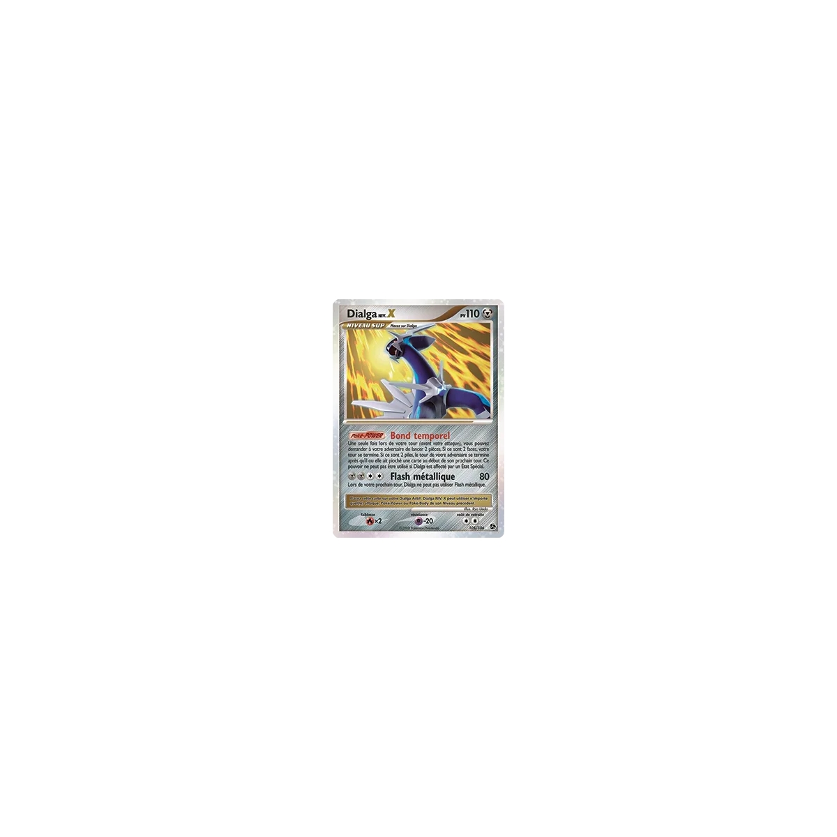 Découvrez Dialga NIV.X, carte Holographique rare NIV.X de la série Diamant & Perle Duels au sommet