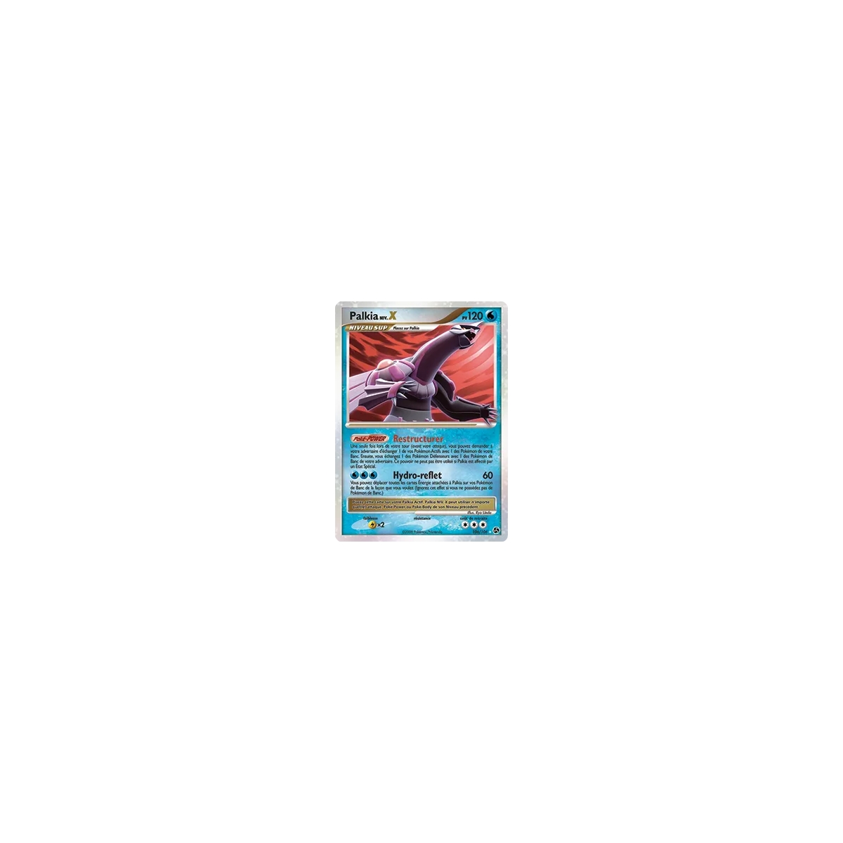 Palkia NIV.X 106/106 : Joyau Holographique rare NIV.X de l'extension Pokémon Diamant & Perle Duels au sommet