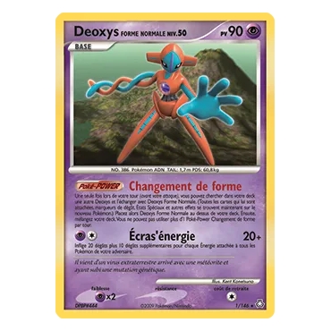 Carte Deoxys Forme Normale - Holographique rare de Pokémon Diamant & Perle Éveil des Légendes 1/146