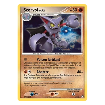 Découvrez Scorvol, carte Holographique rare de la série Diamant & Perle Éveil des Légendes