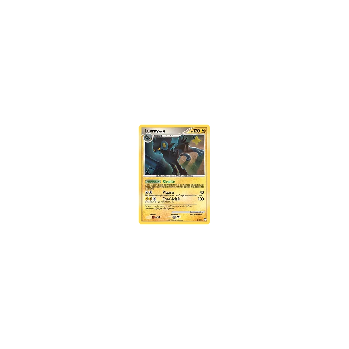 Luxray 8/146 : Joyau Holographique rare de l'extension Pokémon Diamant & Perle Éveil des Légendes