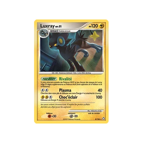 Luxray 8/146 : Joyau Holographique rare de l'extension Pokémon Diamant & Perle Éveil des Légendes