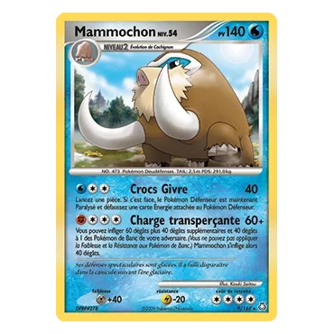 Découvrez Mammochon, carte Holographique rare de la série Diamant & Perle Éveil des Légendes