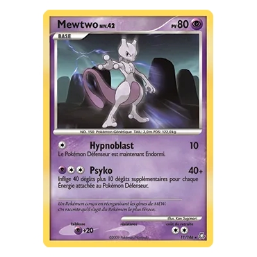 Découvrez Mewtwo, carte Holographique rare de la série Diamant & Perle Éveil des Légendes