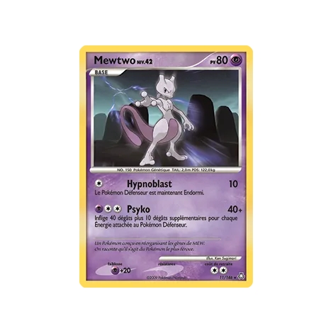 Découvrez Mewtwo, carte Holographique rare de la série Diamant & Perle Éveil des Légendes