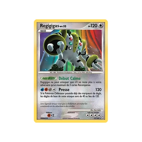 Regigigas 15/146 : Joyau Holographique rare de l'extension Pokémon Diamant & Perle Éveil des Légendes