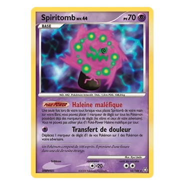 Spiritomb 16/146 : Joyau Holographique rare de l'extension Pokémon Diamant & Perle Éveil des Légendes