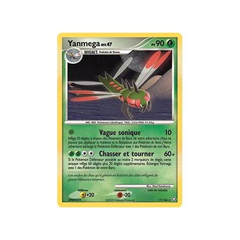 Carte Yanmega - Holographique rare de Pokémon Diamant & Perle Éveil des Légendes 17/146