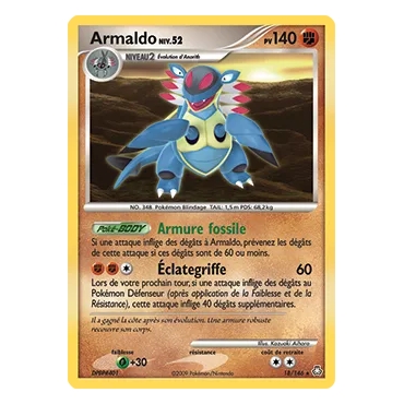 Découvrez Armaldo, carte Rare (Brillante) de la série Diamant & Perle Éveil des Légendes