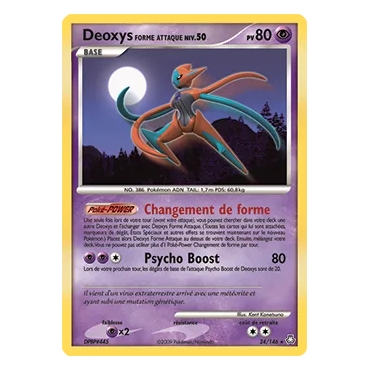 Deoxys Forme Attaque 24/146 : Joyau Rare (Brillante) de l'extension Pokémon Diamant & Perle Éveil des Légendes
