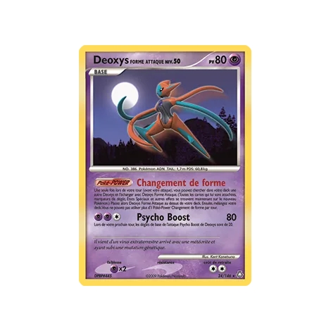 Deoxys Forme Attaque 24/146 : Joyau Rare (Brillante) de l'extension Pokémon Diamant & Perle Éveil des Légendes