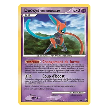 Carte Deoxys Forme Vitesse - Rare (Brillante) de Pokémon Diamant & Perle Éveil des Légendes 26/146