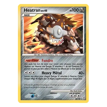 Découvrez Heatran, carte Rare (Brillante) de la série Diamant & Perle Éveil des Légendes