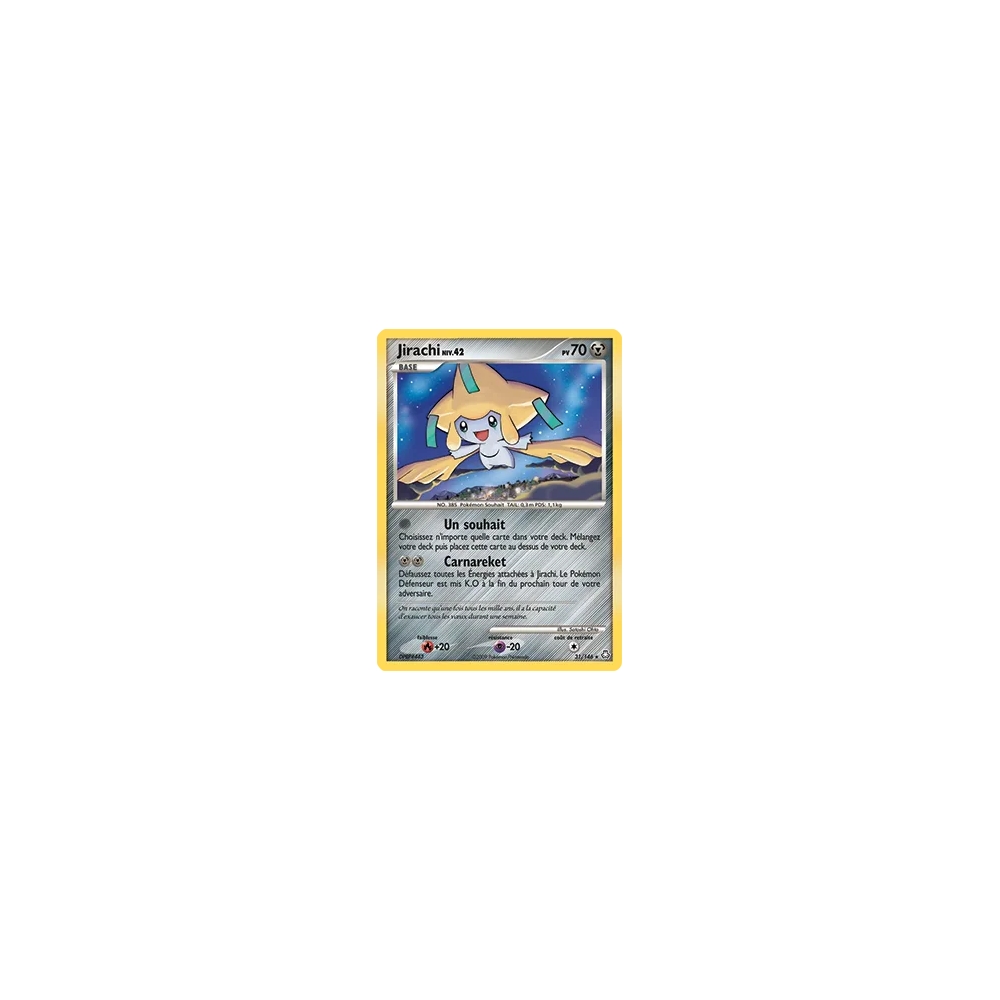 Jirachi 31/146 : Joyau Rare (Brillante) de l'extension Pokémon Diamant & Perle Éveil des Légendes