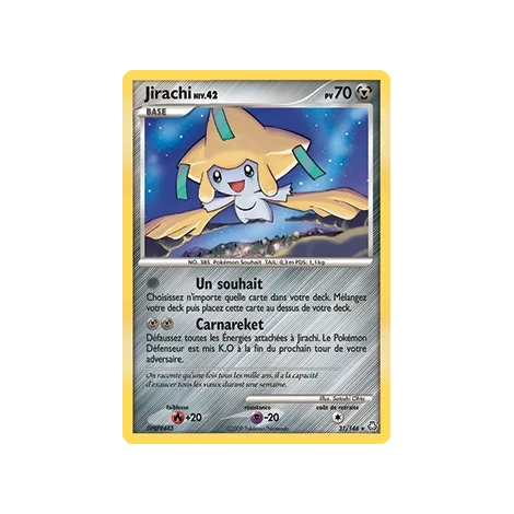 Jirachi 31/146 : Joyau Rare (Brillante) de l'extension Pokémon Diamant & Perle Éveil des Légendes