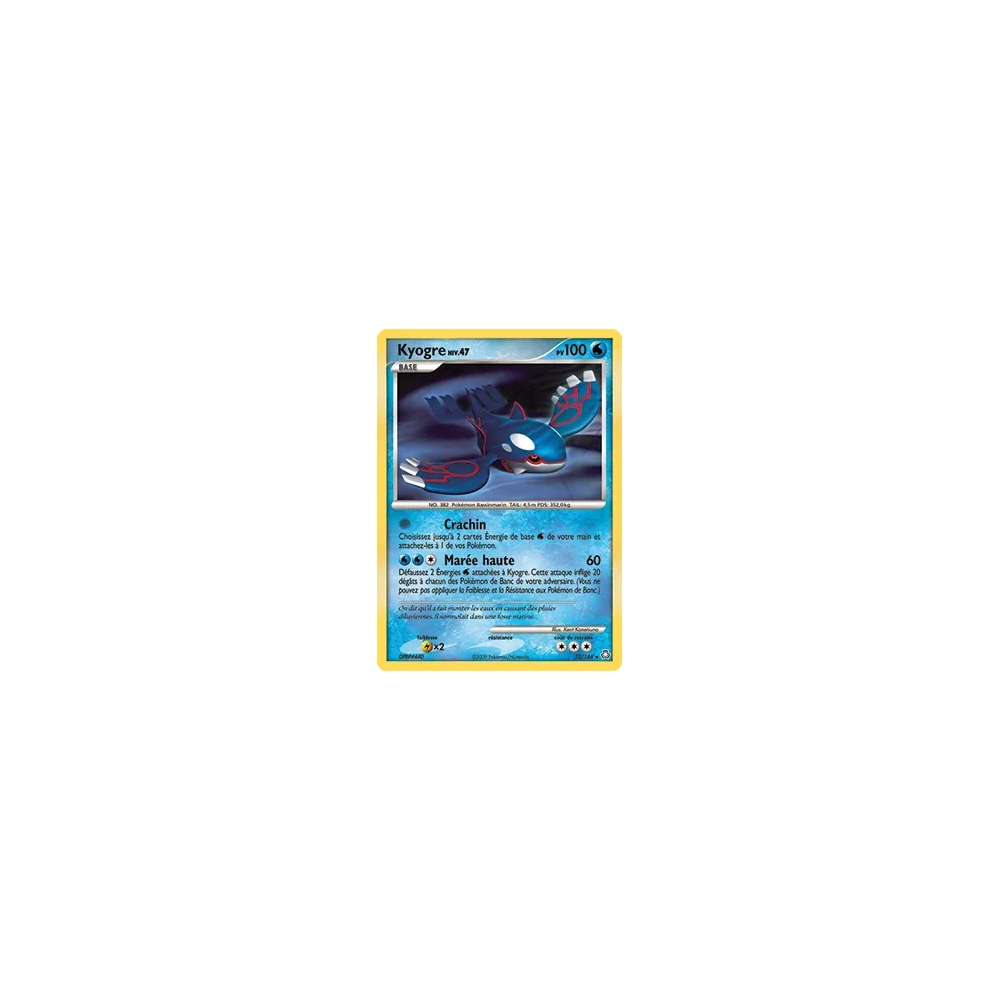 Carte Kyogre - Rare (Brillante) de Pokémon Diamant & Perle Éveil des Légendes 32/146