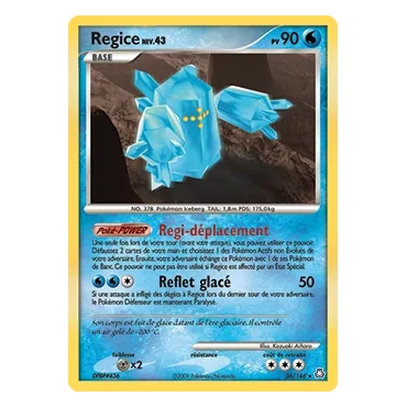 Découvrez Regice, carte Rare (Brillante) de la série Diamant & Perle Éveil des Légendes