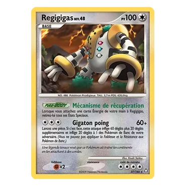 Carte Regigigas - Rare (Brillante) de Pokémon Diamant & Perle Éveil des Légendes 37/146