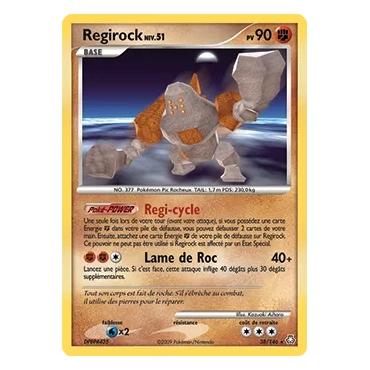 Regirock 38/146 : Joyau Rare (Brillante) de l'extension Pokémon Diamant & Perle Éveil des Légendes