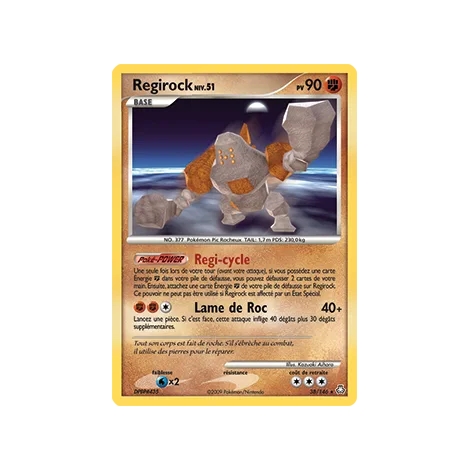 Regirock 38/146 : Joyau Rare (Brillante) de l'extension Pokémon Diamant & Perle Éveil des Légendes