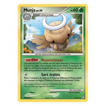 Découvrez Munja, carte Rare (Brillante) de la série Diamant & Perle Éveil des Légendes