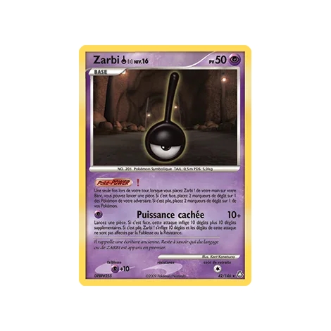 Zarbi ! 42/146 : Joyau Rare (Brillante) de l'extension Pokémon Diamant & Perle Éveil des Légendes