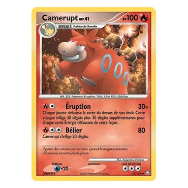 Carte Camerupt - Peu commune (Brillante) de Pokémon Diamant & Perle Éveil des Légendes 47/146