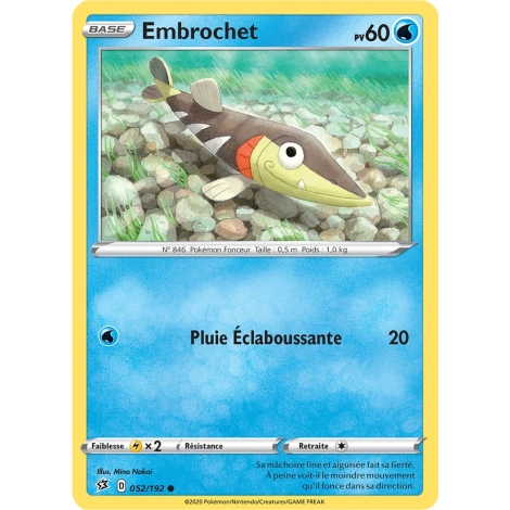 Embrochet 052/192 : Joyau Commune (Brillante) de l'extension Pokémon Épée et Bouclier Clash des Rebelles