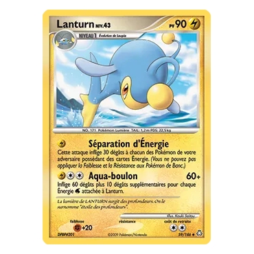 Lanturn 59/146 : Joyau Peu commune (Brillante) de l'extension Pokémon Diamant & Perle Éveil des Légendes