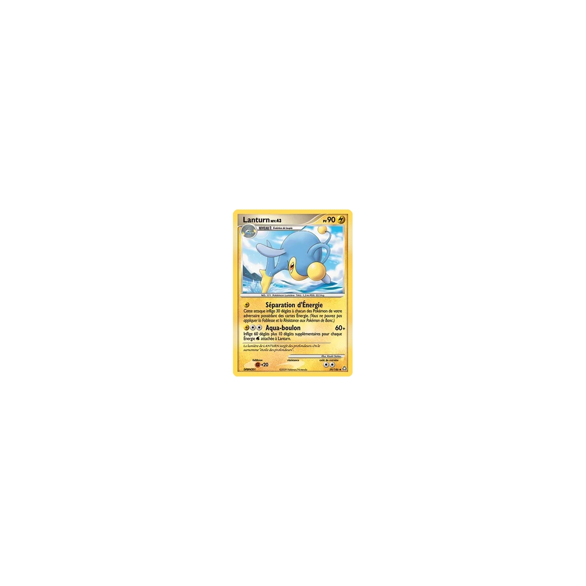 Lanturn 59/146 : Joyau Peu commune (Brillante) de l'extension Pokémon Diamant & Perle Éveil des Légendes