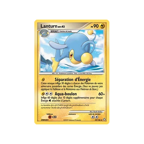 Lanturn 59/146 : Joyau Peu commune (Brillante) de l'extension Pokémon Diamant & Perle Éveil des Légendes