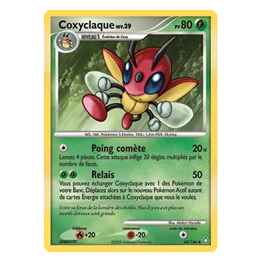 Découvrez Coxyclaque, carte Peu commune (Brillante) de la série Diamant & Perle Éveil des Légendes