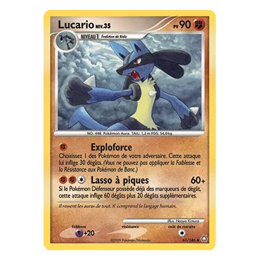 Carte Lucario - Peu commune (Brillante) de Pokémon Diamant & Perle Éveil des Légendes 61/146