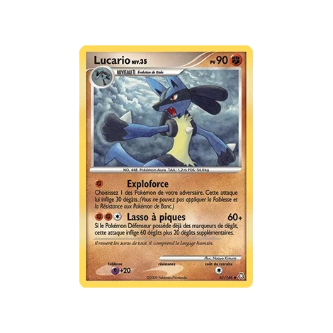 Carte Lucario - Peu commune (Brillante) de Pokémon Diamant & Perle Éveil des Légendes 61/146