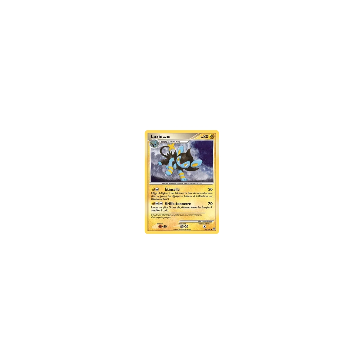 Carte Luxio - Peu commune (Brillante) de Pokémon Diamant & Perle Éveil des Légendes 62/146