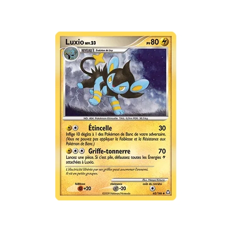 Carte Luxio - Peu commune (Brillante) de Pokémon Diamant & Perle Éveil des Légendes 62/146