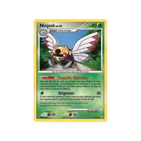 Ninjask 67/146 : Joyau Peu commune (Brillante) de l'extension Pokémon Diamant & Perle Éveil des Légendes