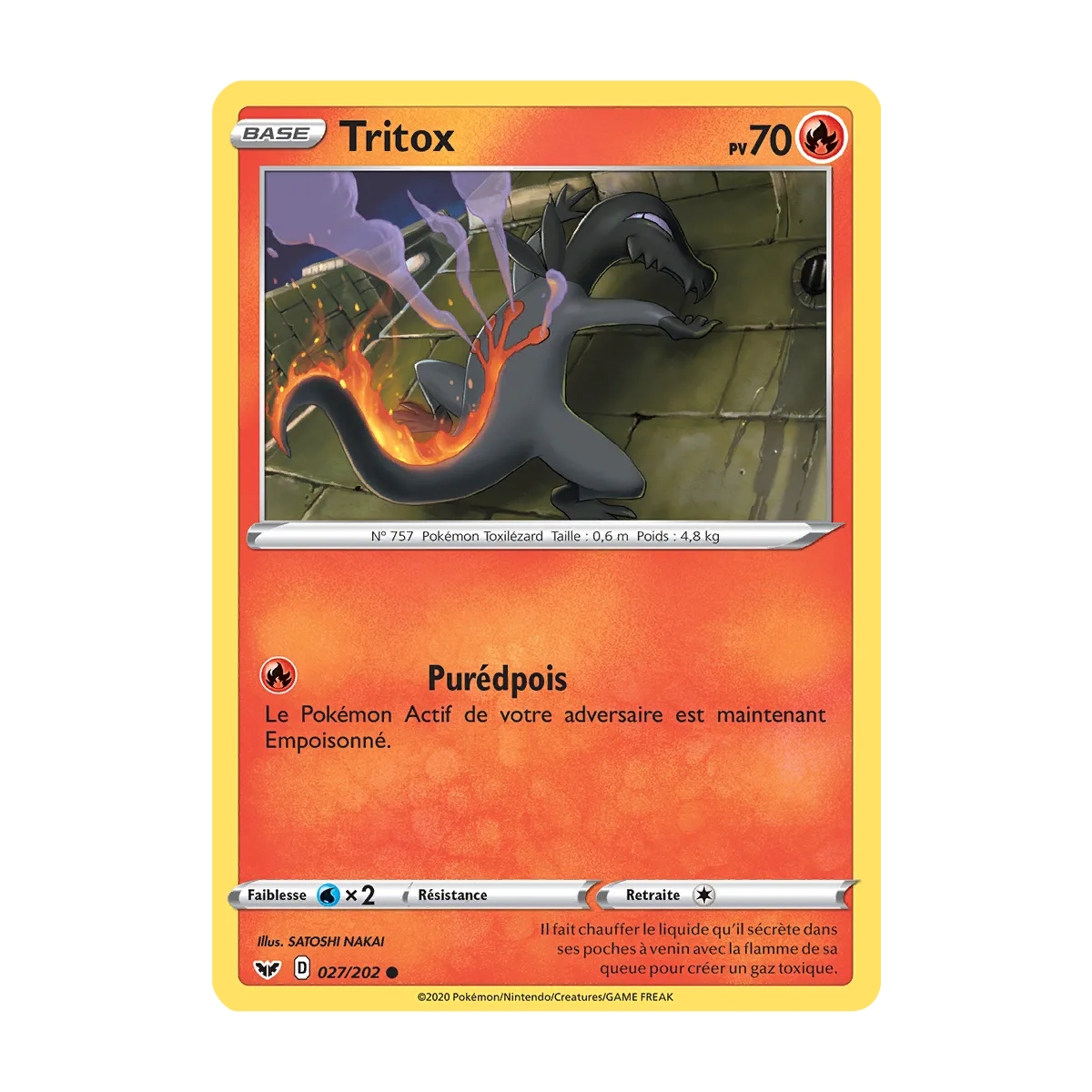 Carte Tritox - Commune (Brillante) de Pokémon Épée et Bouclier 027/202