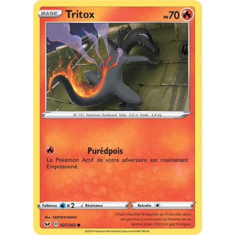 Carte Tritox - Commune (Brillante) de Pokémon Épée et Bouclier 027/202