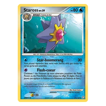 Staross 71/146 : Joyau Peu commune (Brillante) de l'extension Pokémon Diamant & Perle Éveil des Légendes
