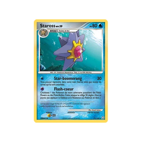 Staross 71/146 : Joyau Peu commune (Brillante) de l'extension Pokémon Diamant & Perle Éveil des Légendes